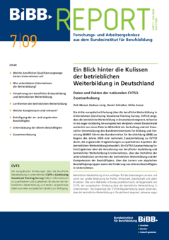 Coverbild: Ein Blick hinter die Kulissen der betrieblichen Weiterbildung in Deutschland