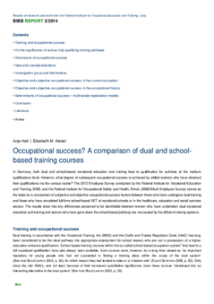 Coverbild: Occupational success?