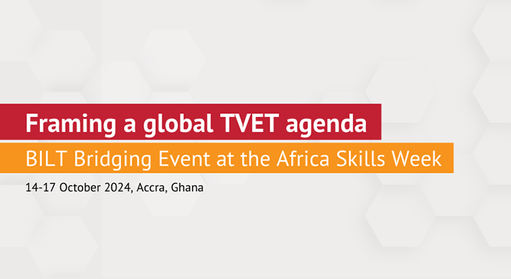 Logo mit dem Text: "Framing a global TVET agenda, BILT Bridging Event at the Africa Skills Week"