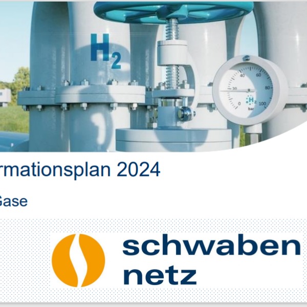 Ausschnitt der Präsentation mit dem Logo von schwaben netz GmbH