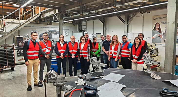 Members of GOVET and the eight representatives from Costa Rica in high-visibility jackets