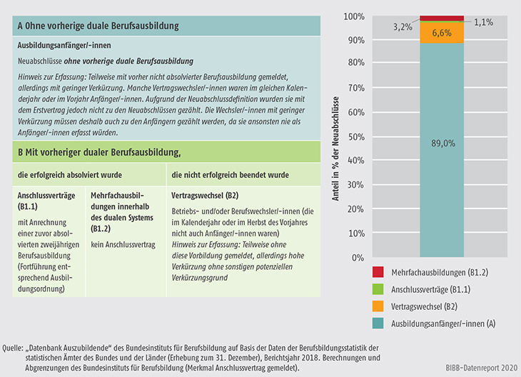 Schaubild A5.3-1: Ausbildungsanfänger/-innen und andere Arten von Neuabschlüssen, Bundesgebiet 2018