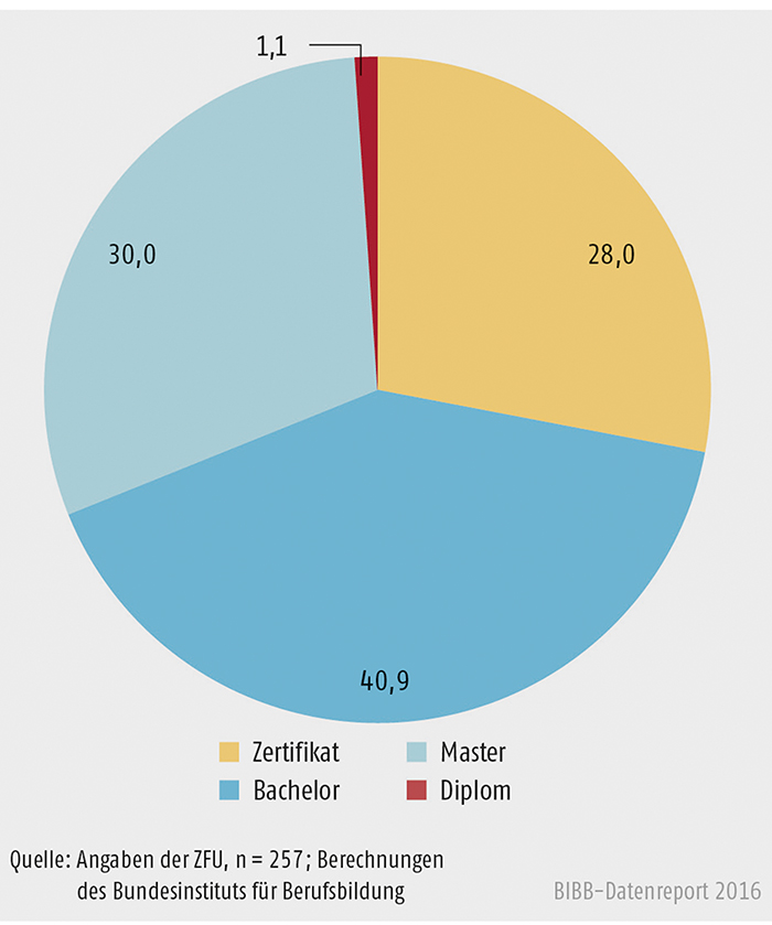 Schaubild B2.3-3: Staatlich zugelassene, privatwirtschaftliche Hochschulabschlüsse (in %)