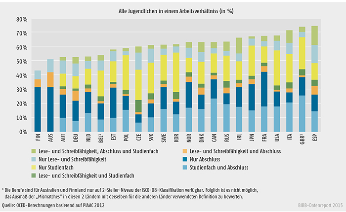 Gesamtes Missverhältnis, erwerbstätige Jugendliche im Alter von 16 bis 29 nach "Mismatch"-Typen 2012 (1)