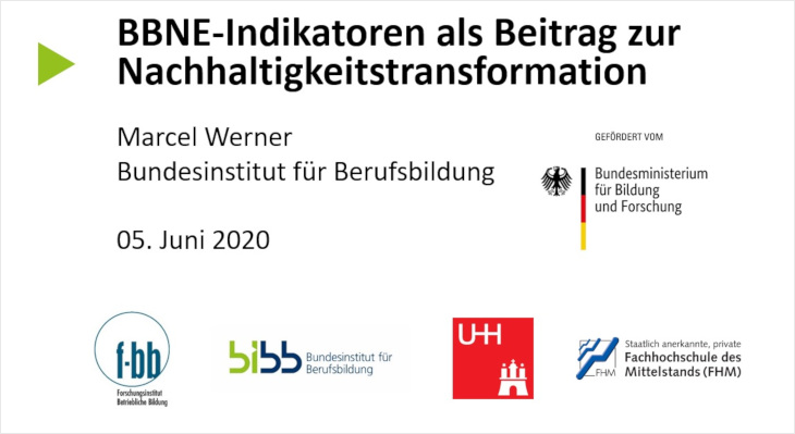 Präsentation auf BNE-Nachwuchstagung zu BBNE-Indikatoren