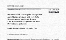 Determinanten vorzeitiger Lösung von Ausbildungsverträgen